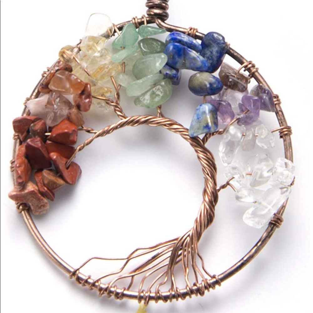 stone family tree necklace